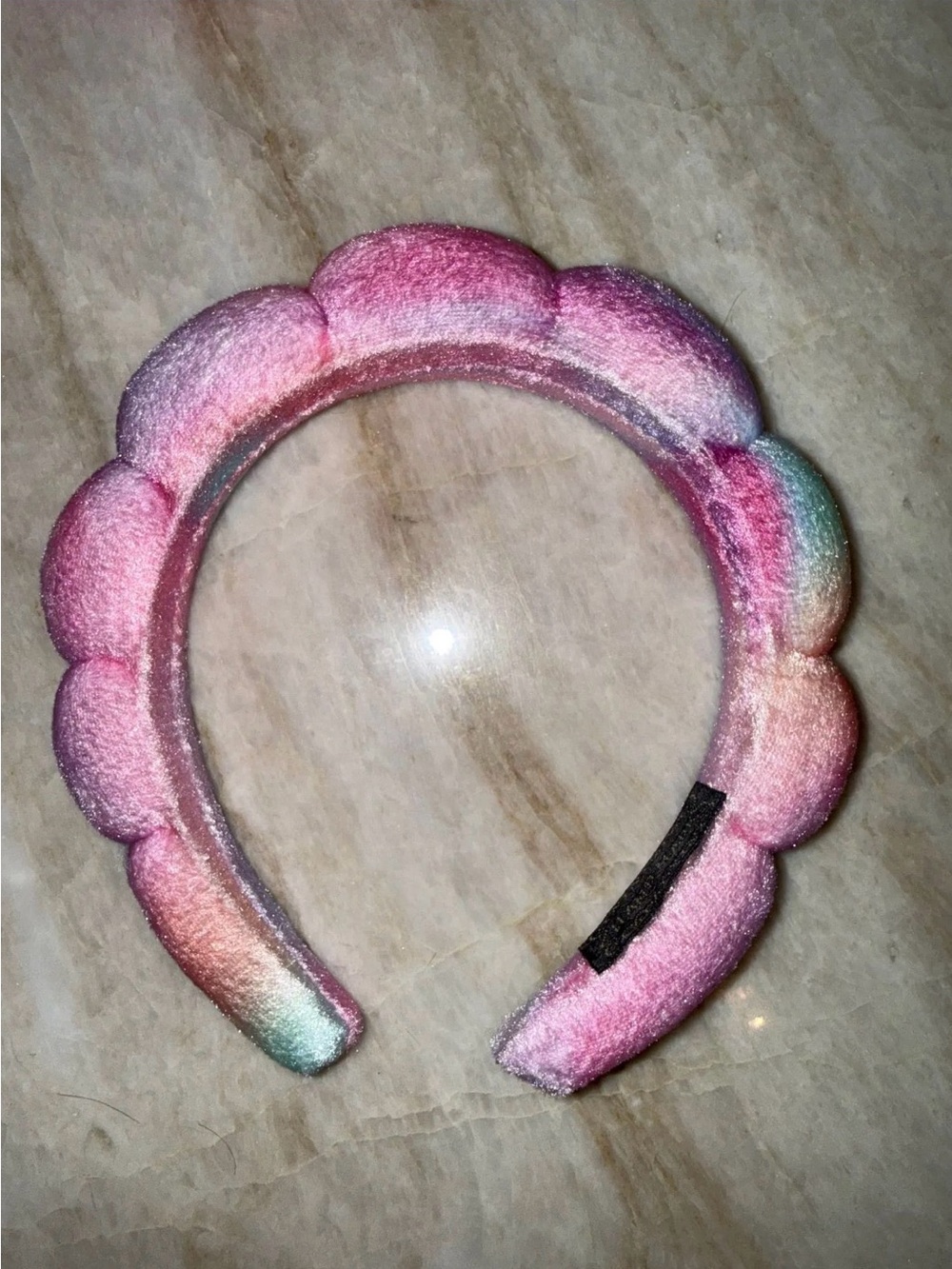 Pink OmbrΓ© Rainbow Handmade Spa Headband NWOT